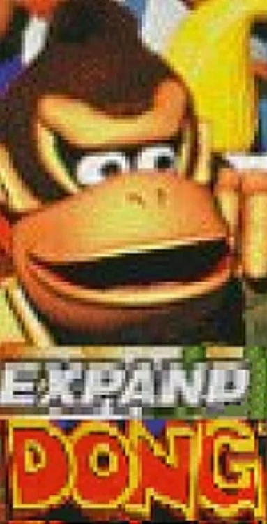 Expand Dong — Donkey Kong's grinning face with 'EXPAND' and 'DONG' text boxes in yellow and red.