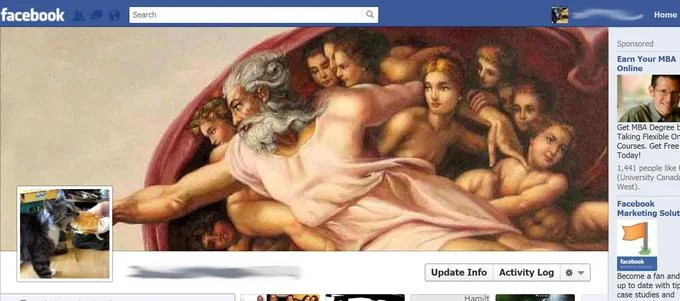 Facebook Timeline Covers — Facebook profile featuring classical Renaissance artwork as timeline cover.