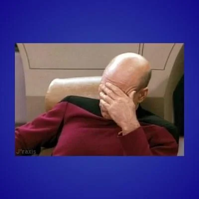 Ultimate Facepalm demotivational poster: photoshopped man with distorted giant head doing facepalm, 'you failed so hard you distorted spacetime'