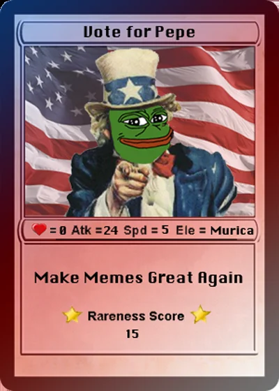 Fake Rares — VOTEFORPEPE - Series 0 Card 10 by Joe Looney
