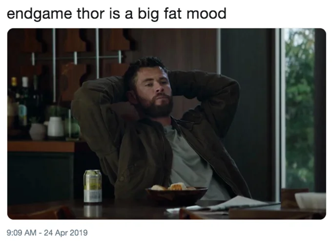 Drake meme format preferring long-haired Fat Thor over clean-cut Thor