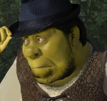 Fedora Neckbeard — Shrek character wearing black fedora hat