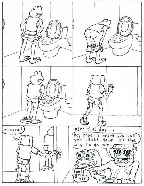 Feels Good Man — Boy's Club comic strip by Matt Furie featuring Pepe the Frog original.