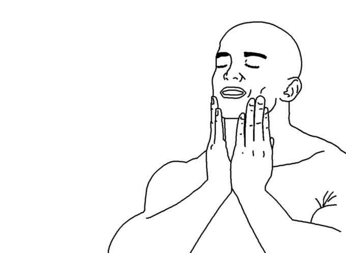 Feels Good Man rage comic figure positioned to the right of a blank canvas.