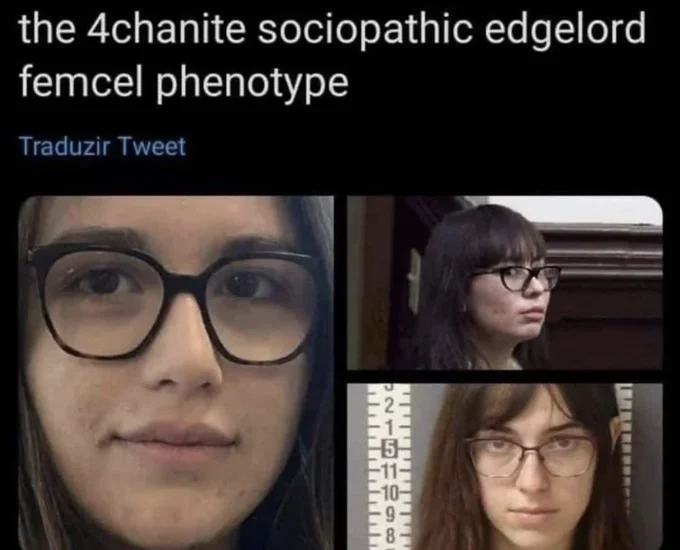 Twitter screenshot with 'femcel phenotype' label over three women photos.