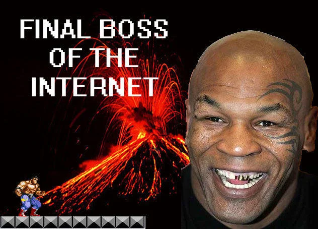 Final Boss Of The Internet — Mike Tyson with 'FINAL BOSS' text, explosion effects, and game sprite.