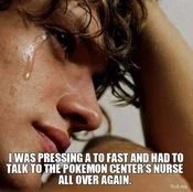 First World Problems — Woman with tears in eyes with small unclear text overlay.
