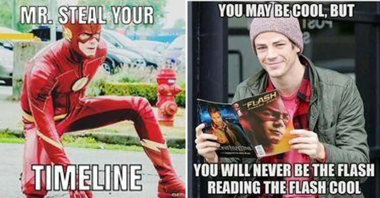 Flash Game Memories — Comparison meme combining Flash games with The Flash superhero references.