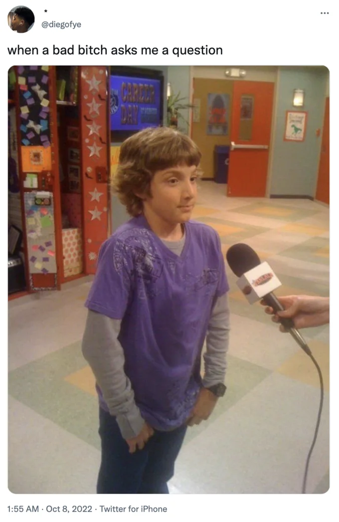 Fletcher Quimby Getting Interviewed — Tweet by diegofye using the Fletcher Quimby interview as a reaction image