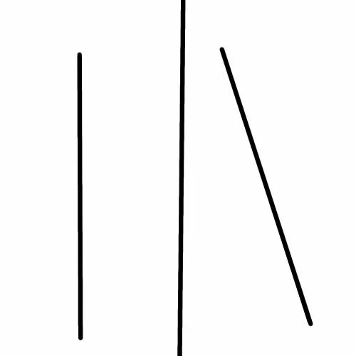Minimalist line art reducing Flight Pattern Recognition meme to abstract shapes