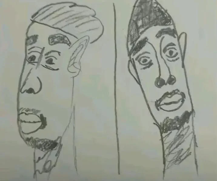 Pencil sketch drawing of Flight Pattern Recognition meme faces