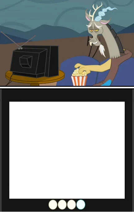 Fluttercry — Discord with popcorn watching TV with blank screen below