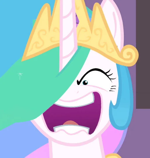 Flutterrage — Princess Celestia with an angry, wide-mouthed expression