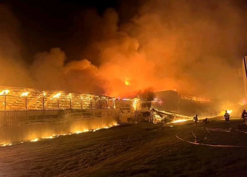 Food Processing Plants Fires Conspiracy Theory — GIF joking about thermite destroying a food processing plant during a shift