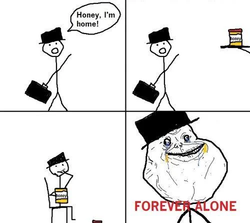 Forever Alone — Rage comic narrative of boy asking girl to prom and rejection.