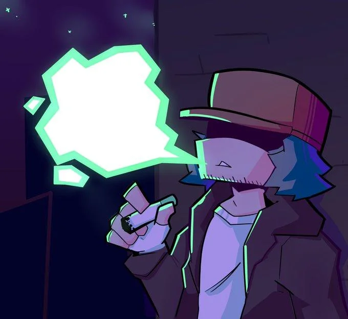 Friday Night Funkin Mods — FNF mod character fan art in dark alley