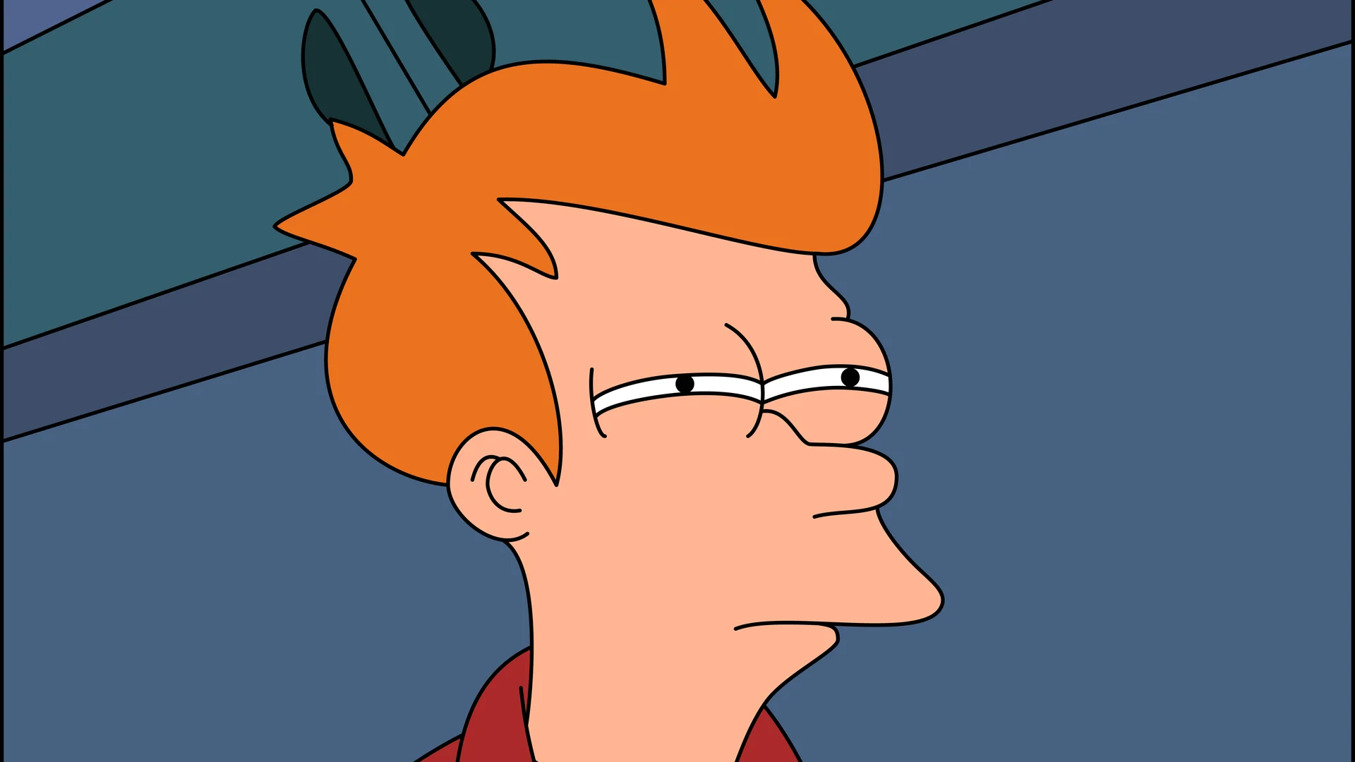 Futurama Fry Not Sure If — Futurama character Fry squinting suspiciously in close-up