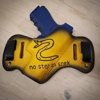 Gadsden Flag Dont Tread On Me — The iconic Gadsden Flag featuring a coiled rattlesnake with raised head on bright yellow background and 'DONT TREAD ON ME' text.