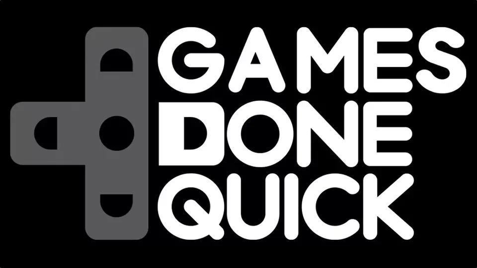 Games Done Quick logo with D-pad icon and white text on black background