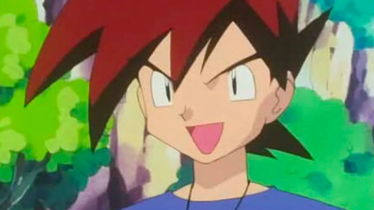 Gary Oak smiling in Pokemon anime screenshot