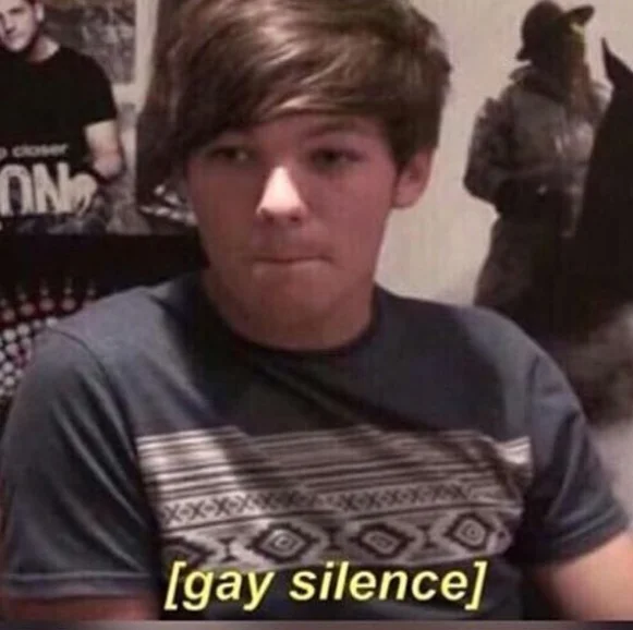 A man with a serious, composed expression looking downward, embodying the Gay Silence meme's meaning.