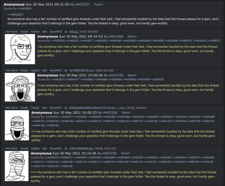 Gem and Coal — 4chan thread with repeated copypasta about certified gem threads