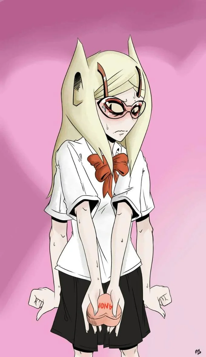 Full-body anime schoolgirl fan art of General Grievous holding a lightsaber