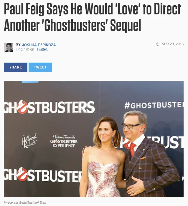 Ghostbusters Reboot Controversy — Ghostbusters 2016 reboot controversy related image