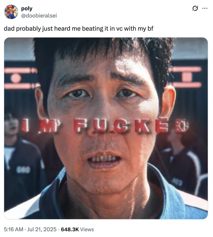 Gi Hun Im Fucked — A "tweet":https://knowyourmeme.com/memes/sites/twitter-x using the Gi-hun "I'm F-----" "meme":https://knowyourmeme.com/memes/memes from
