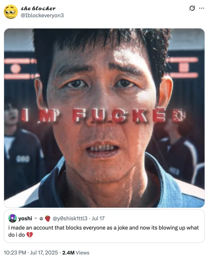 Gi Hun Im Fucked — A "quote-tweet":https://knowyourmeme.com/memes/quote-retweets-qrts using the Gi-hun "I'm F-----" "meme":https://knowyourmeme.com/memes/memes