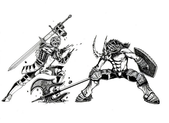 Animated Dark Souls gameplay of Giantdad swinging a Zweihander greatsword