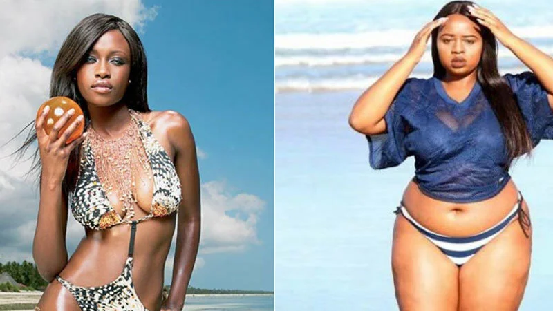 Girls That I Like Vs Girls That Like Me — Canonical meme template with two beach-themed photographs showing attractive woman in glamorous setting on left and