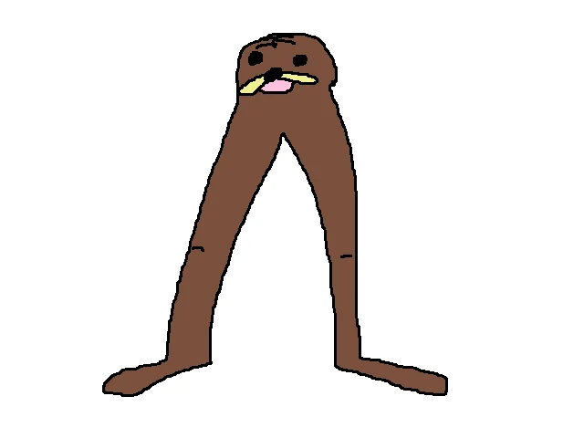 Gondola character standing alone with long legs and small head on white background