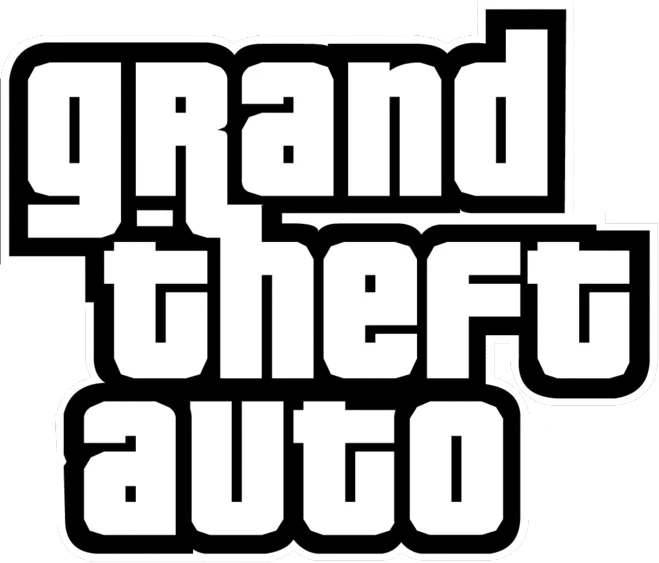 Grand Theft Auto logo in bold black block letters