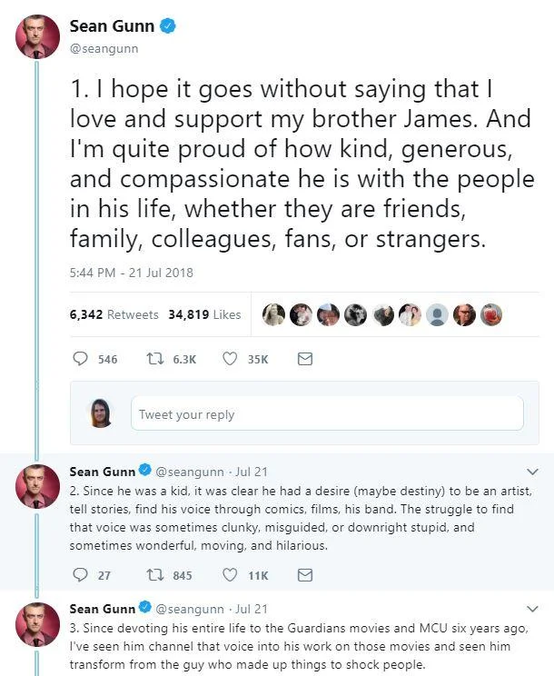 Guardians Of The Galaxy — Screenshot of Change.org petition to re-hire James Gunn as director