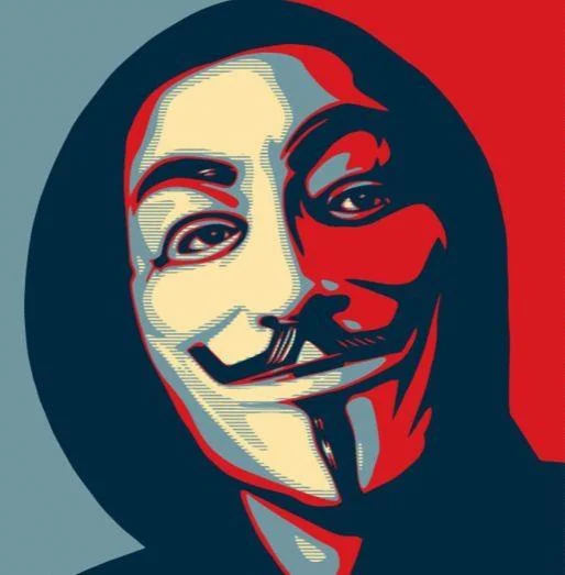 Obama Hope-style poster illustration of the Guy Fawkes mask