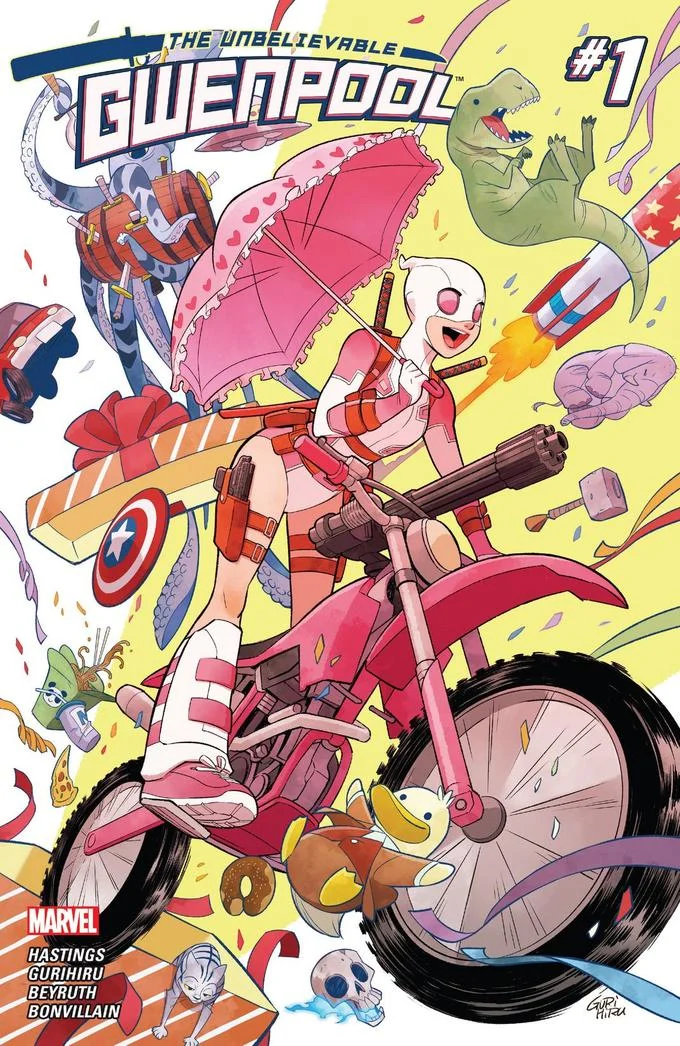 Gwenpool Holiday Special #1 cover with Marvel heroes including She-Hulk, Storm, and Ms. Marvel