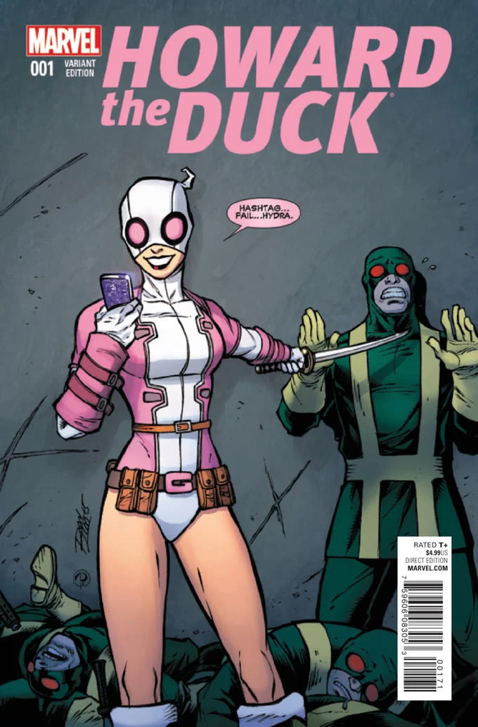 Gwenpool's Secret Secret Wars #2 Marvel comic variant cover with Gwenpool on a pool float
