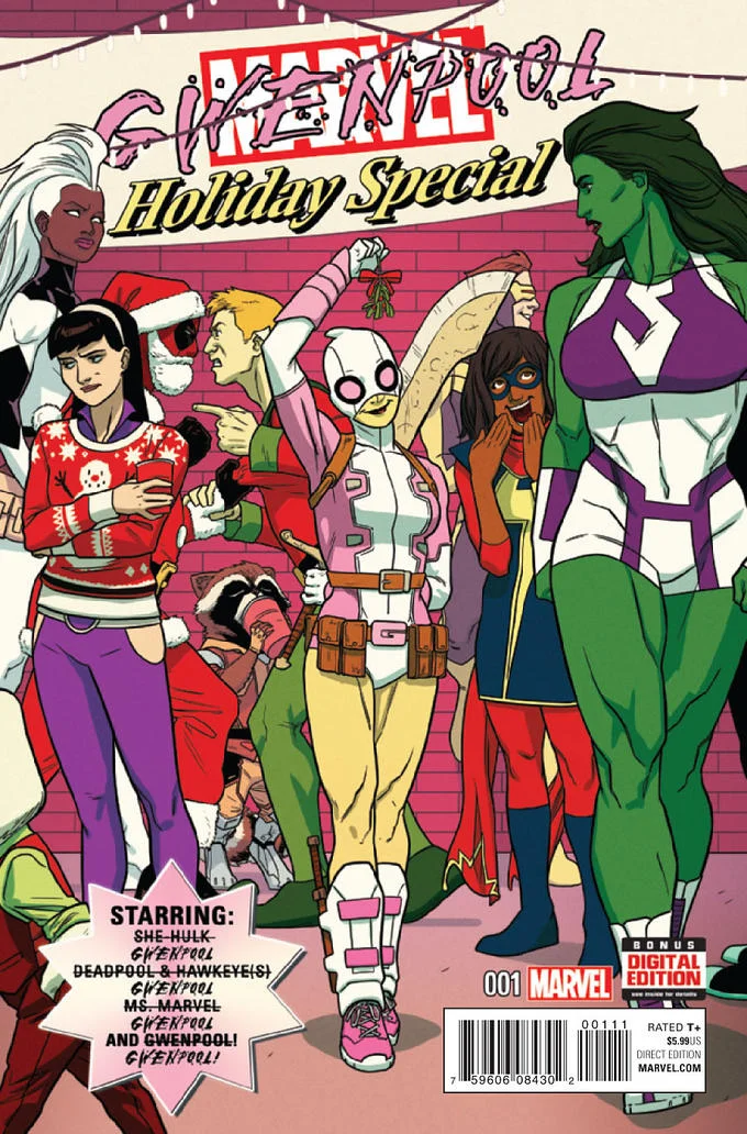 Howard the Duck #1 Marvel variant cover featuring Gwenpool taking a selfie beside a Hydra agent