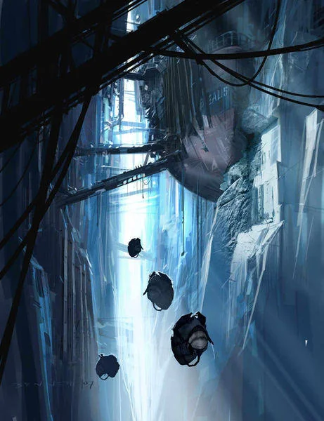 Half Life 3 Confirmed — Floating Combine scanner drones in a futuristic alley concept art