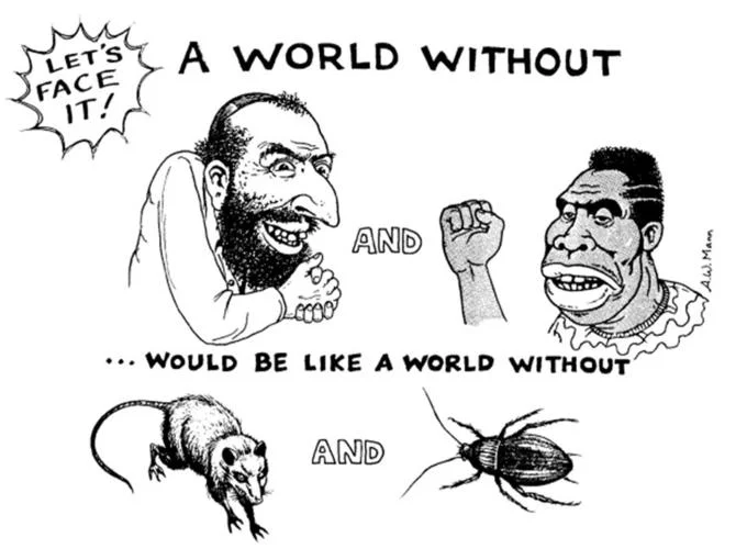 Full A. Wyatt Mann cartoon captioned 'Let's Face It', showing the Happy Merchant caricature next to another figure and small animals.