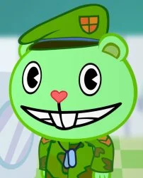 Happy Tree Friends series title logo in purple text