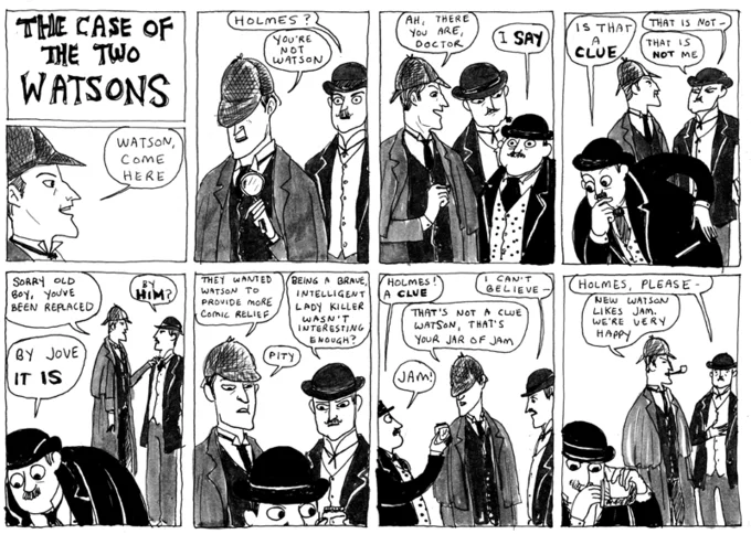 Hark! A Vagrant — Kate Beaton 'The Case of the Two Watsons' Sherlock Holmes comic