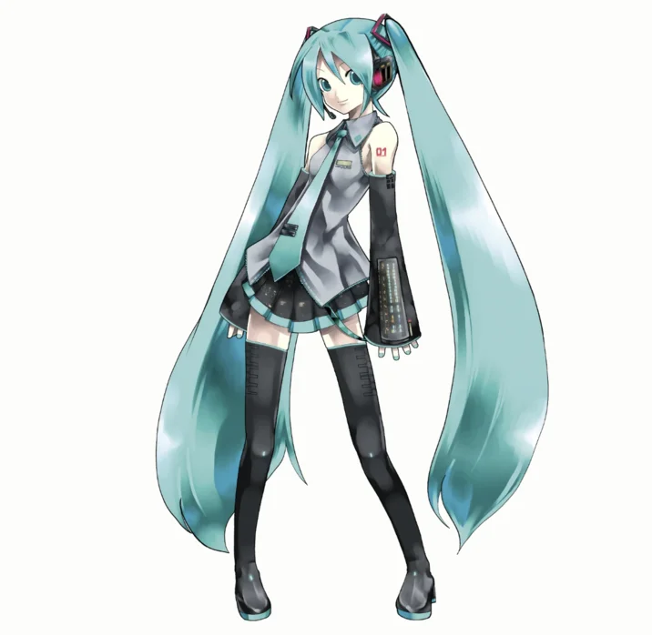 Hatsune Miku (初音ミク) — Full-body official illustration of Hatsune Miku by KEI