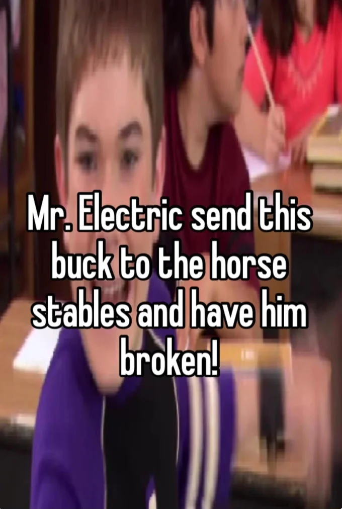 He Ruined My Dream Journal — Whisper-style meme with horse stables themed variation of the Mr. Electric quote
