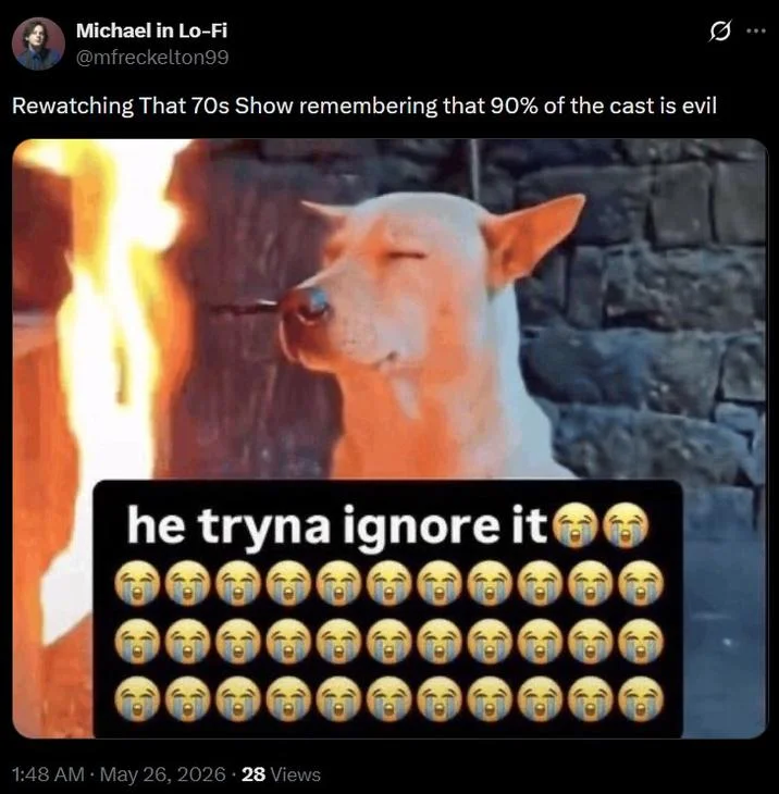 Saitama from One Punch Man edited over the he tryna ignore it dog meme