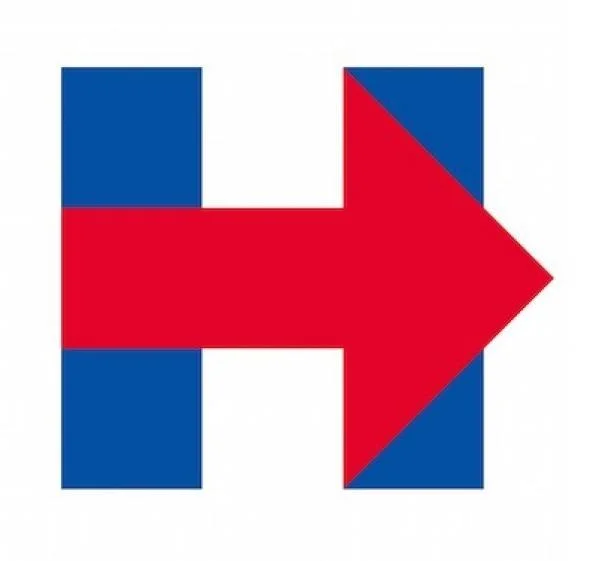 #HillaryNewLogo — Original Hillary Clinton 2016 blue H logo with red arrow