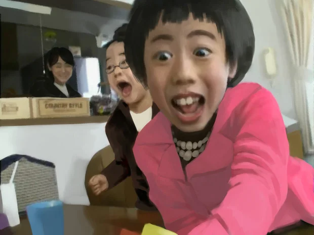 Hissu Amoto San — Face-swapped photo of children with the meme cast's faces composited on