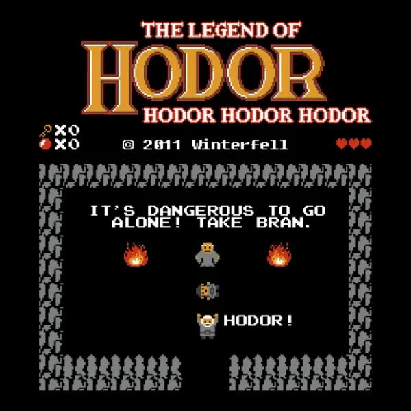 Hold The Door — Meme comparing Hodor's slurred phrase transformation with a cat's meow origin