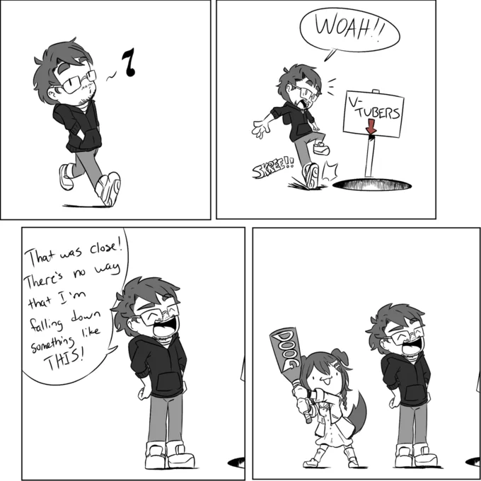 Hololive — Four-panel comic about being pulled into the VTuber fandom